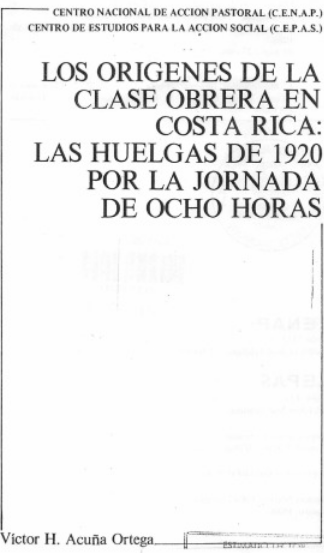 Los orígenes de la clase obrera en Costa Rica